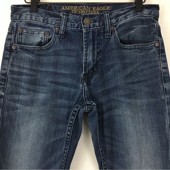 American Eagle Core Flex Dark Wash Slim Straight Jeans Size 28 - Picture 3 of 12